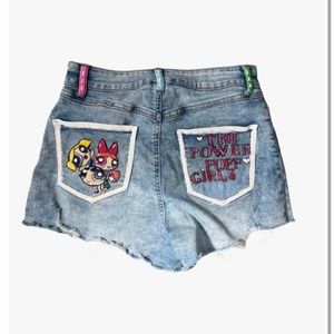 Women’s Custom Handpainted Powerpuff Girls Rewash LA Denim Shorts | Size 5